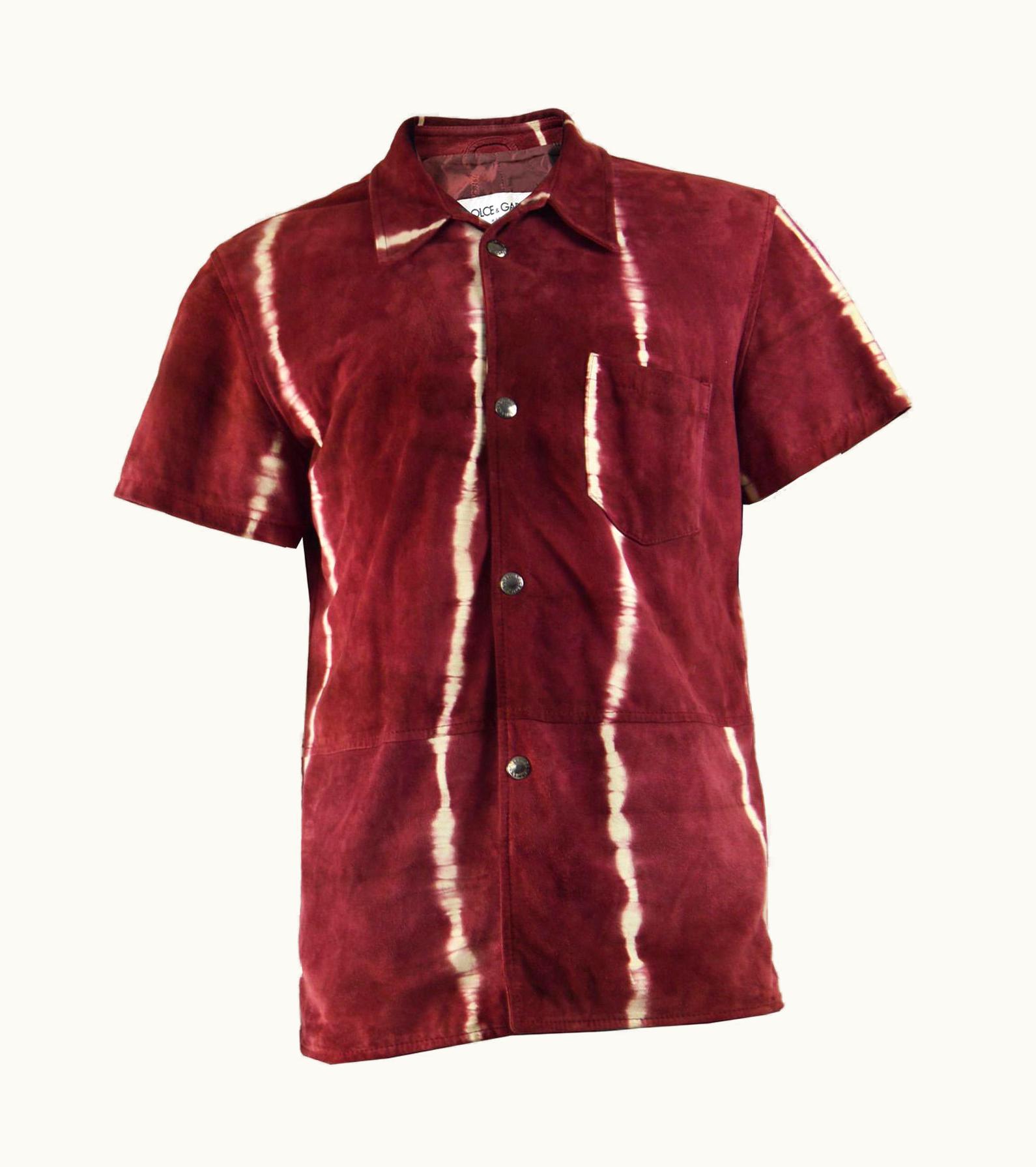 Dolce & Gabbana Dolce & Gabbana Mens Vintage Red Suede Shirt