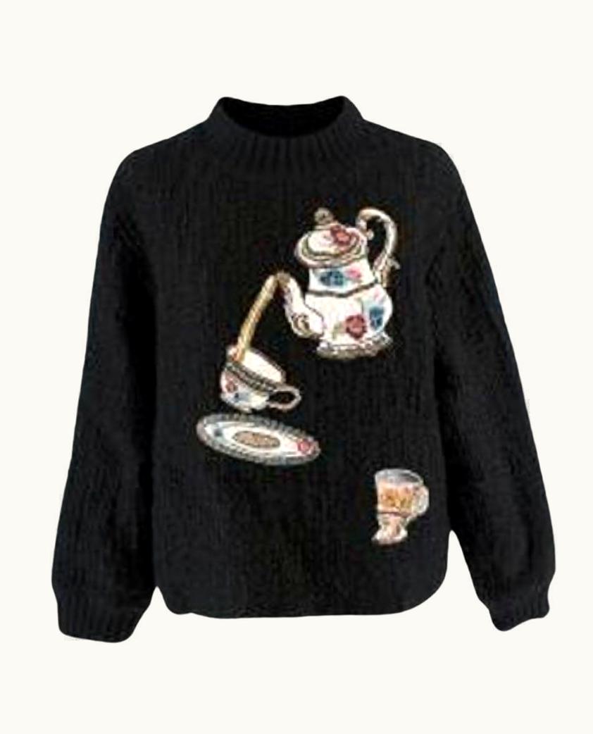 Dolce & Gabbana Dolce & Gabbana Black Wool Tea Pot Jumper