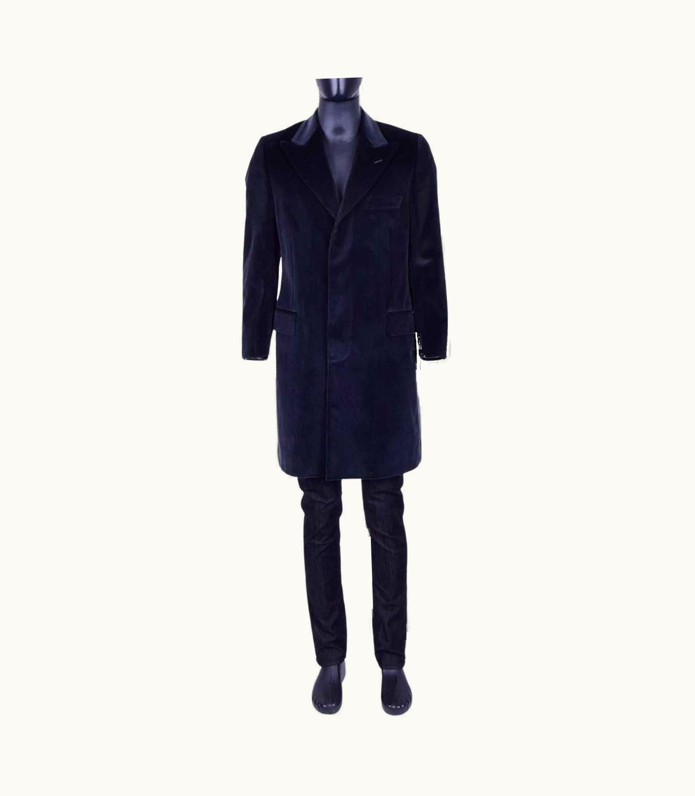 Dolce & Gabbana Dolce & Gabbana - Velvet Slim Fit Coat Gray