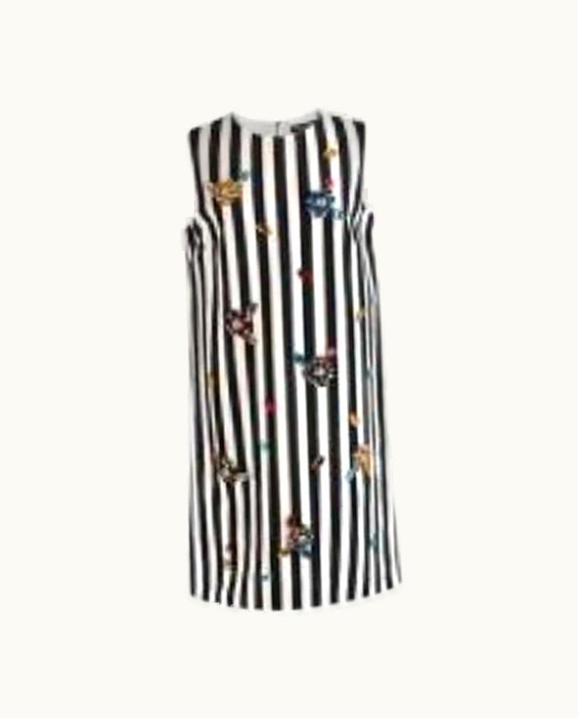 Dolce & Gabbana Dolce & Gabbana Crystal Embellished Striped Sleeveless Dress UZ0608441