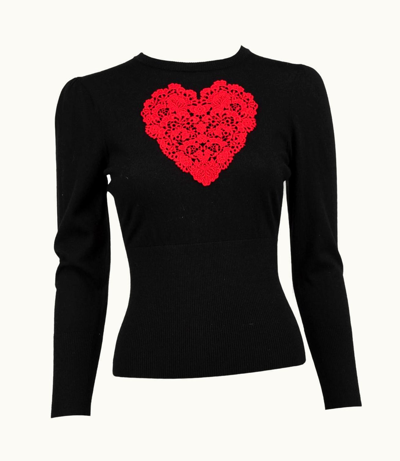 Dolce & Gabbana Dolce & Gabbana Women' Lace Heart Sweater