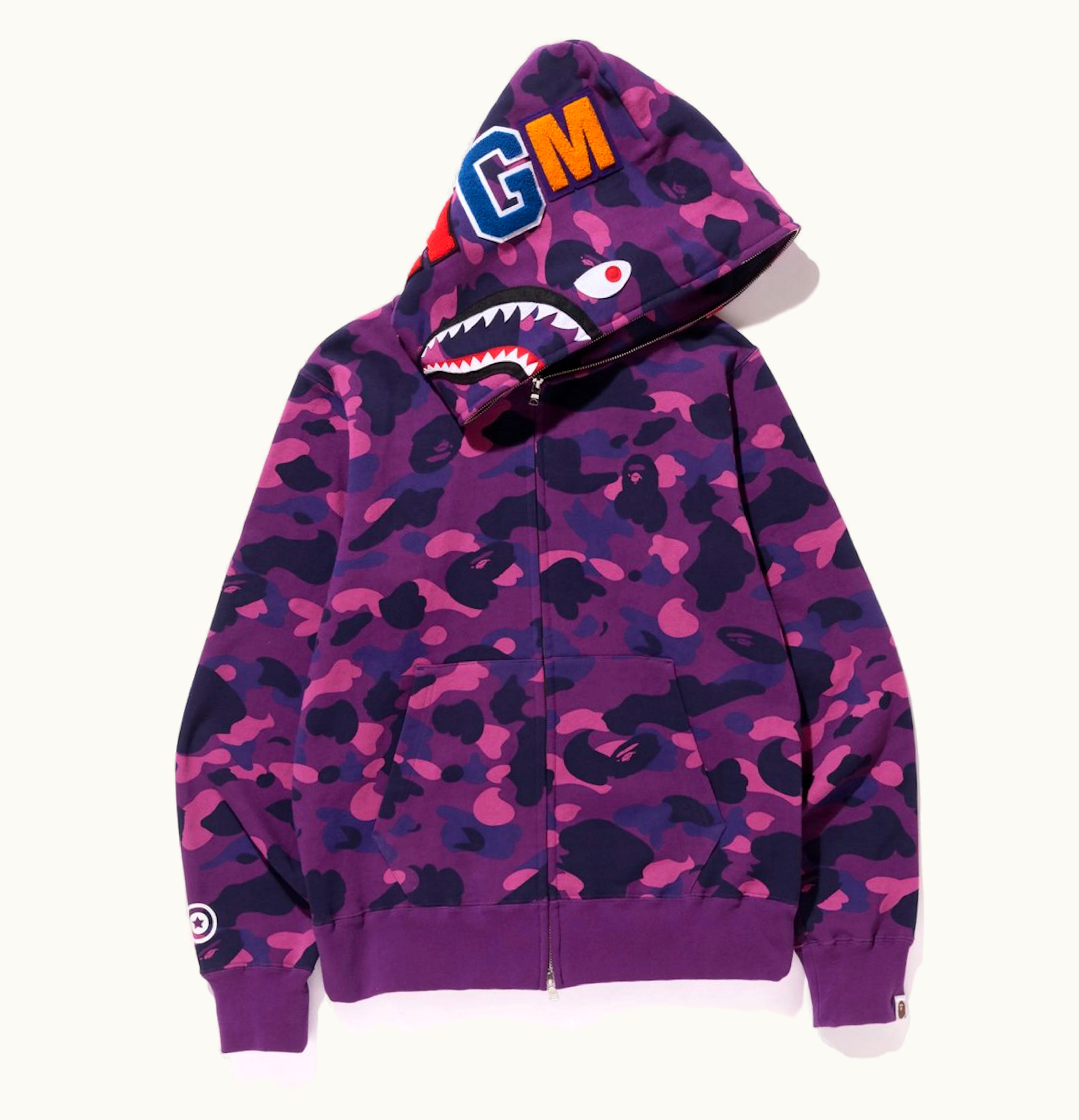 BAPE BAPE Color Camo Shark Full Zip Hoodie Purple
