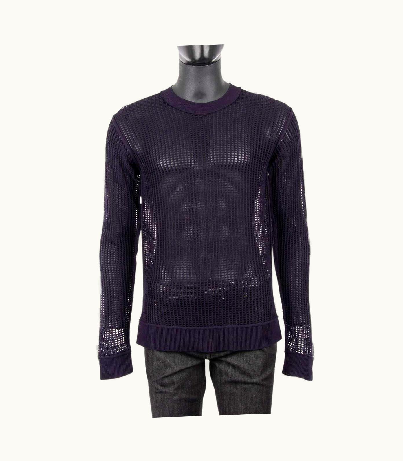 Dolce & Gabbana Dolce & Gabbana - Runway Net Crewneck Sweater Purple UZ0608516