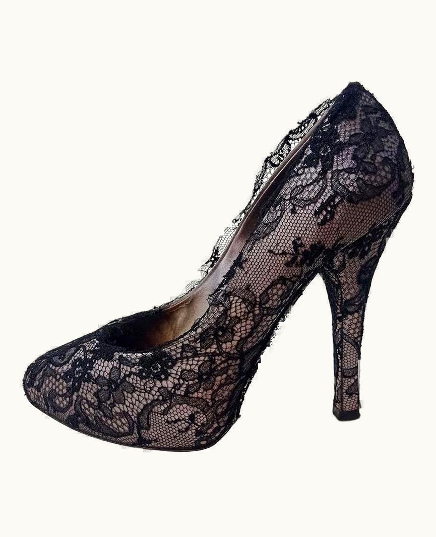Dolce & Gabbana Dolce & Gabbana Satin + Lace Pumps