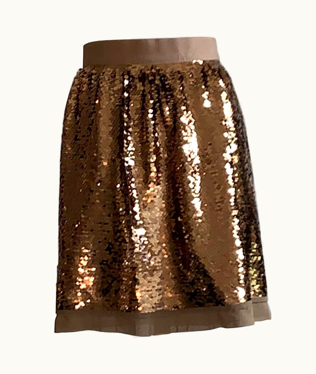 Dolce & Gabbana Dolce & Gabbana Gold Sequin Skirt With Tags