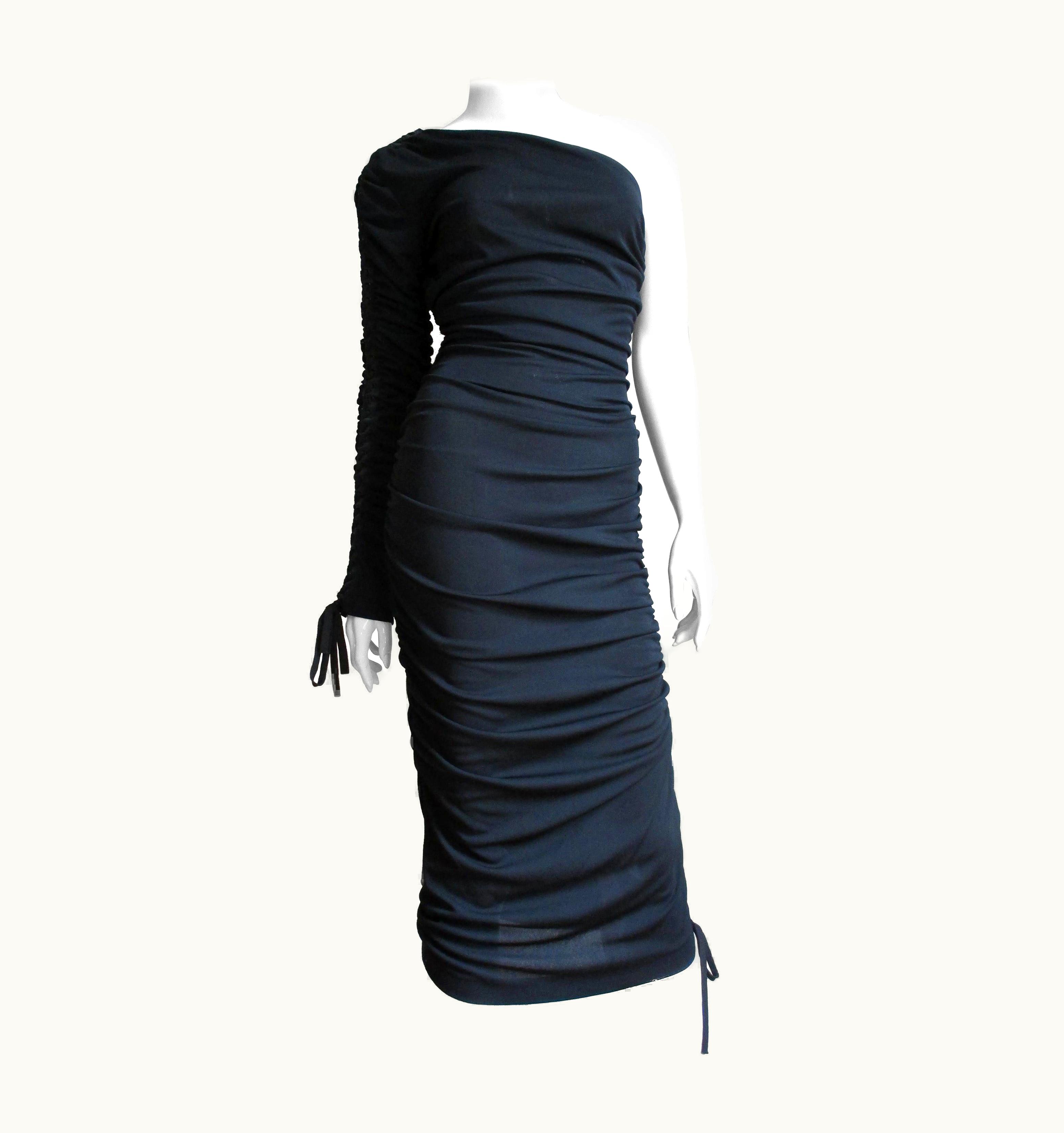 Dolce & Gabbana Dolce & Gabbana Silk One Sleeve Lace Up Dress