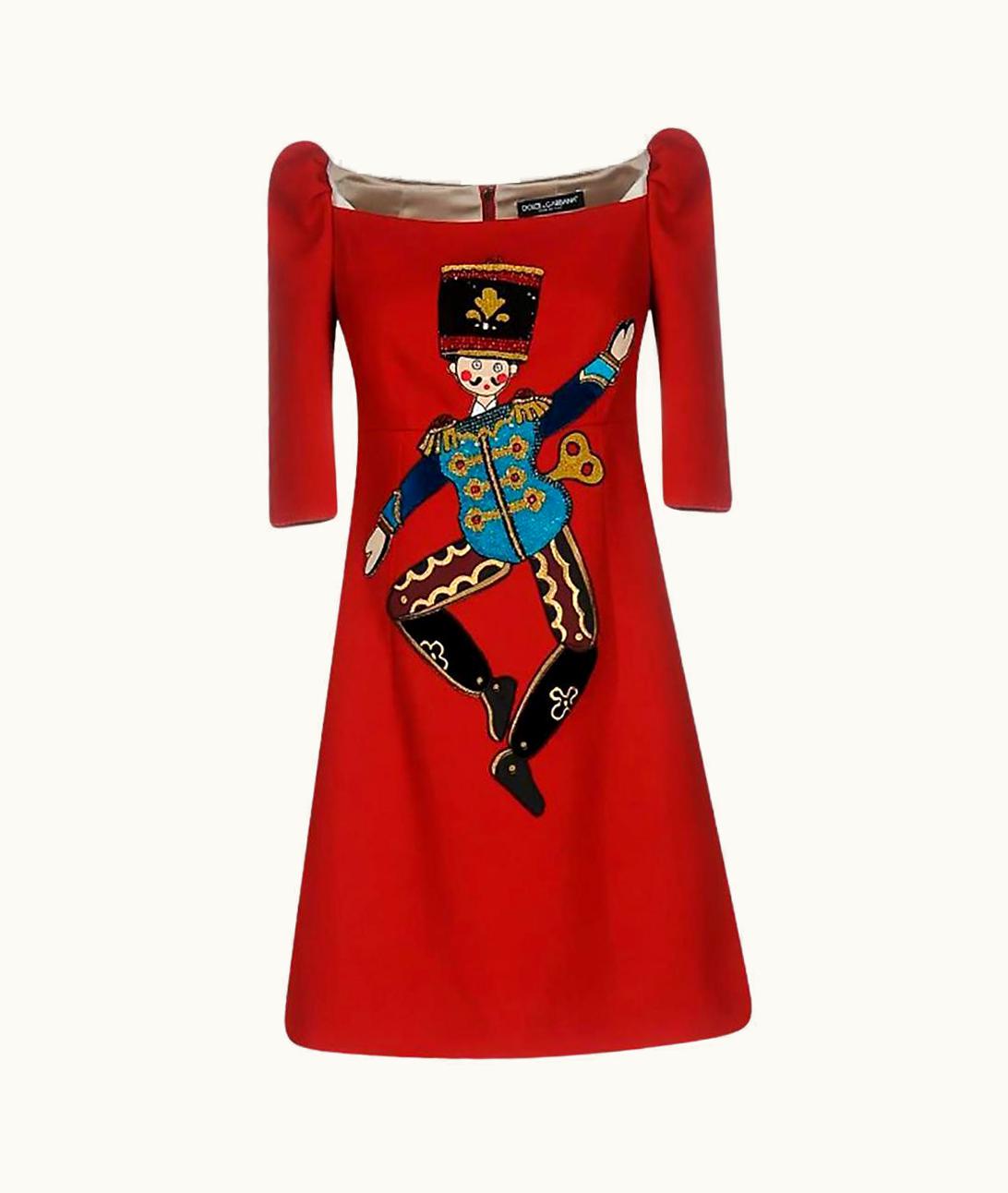 Dolce & Gabbana Dolce&Gabbana Maroon Applique Dress