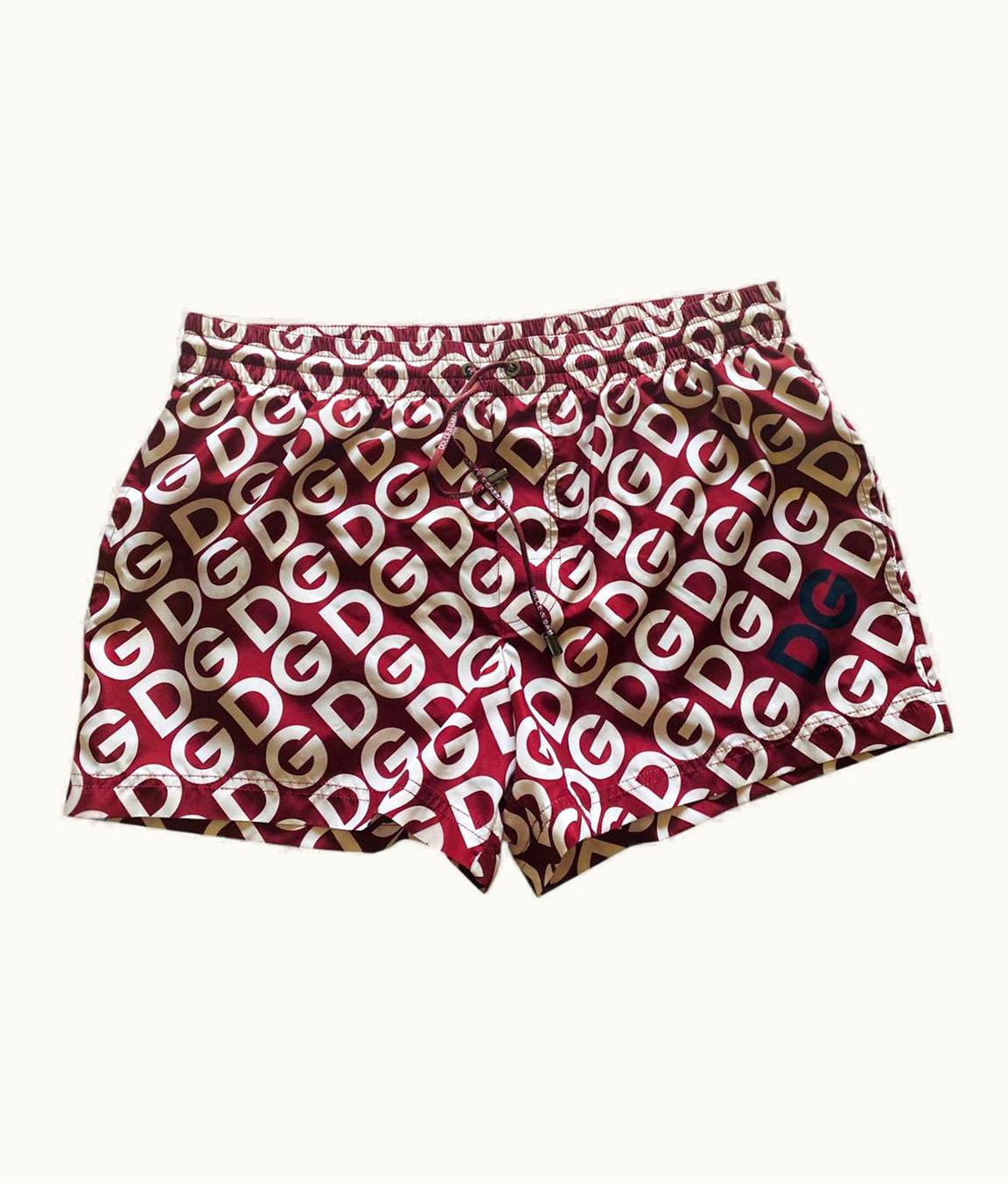 Dolce & Gabbana Dolce & Gabbana Men Red Logo Mania Swimwear Shorts
