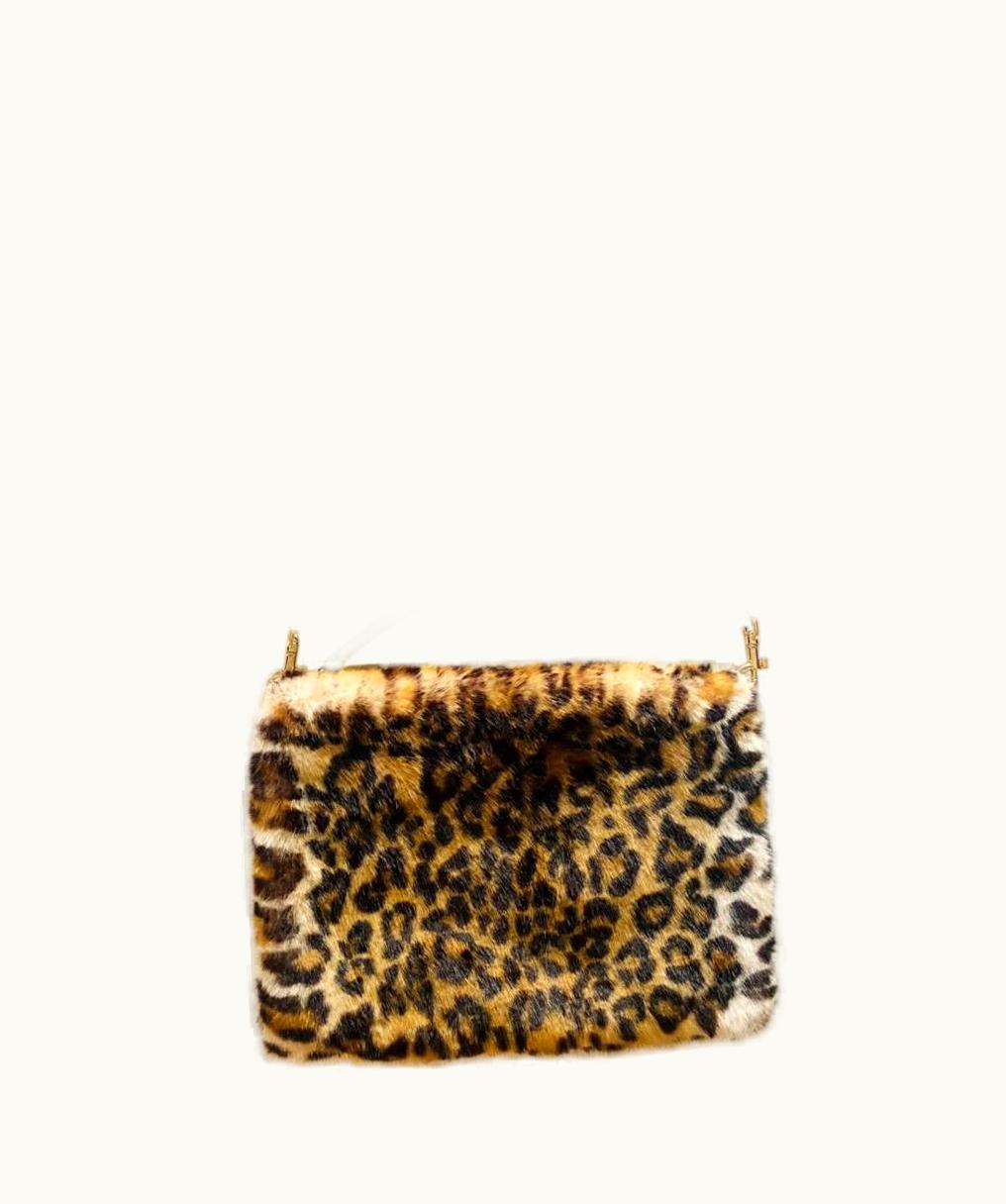 Dolce & Gabbana Dolce & Gabbana Leopard Faux Fur Clutch Shoulder Bag