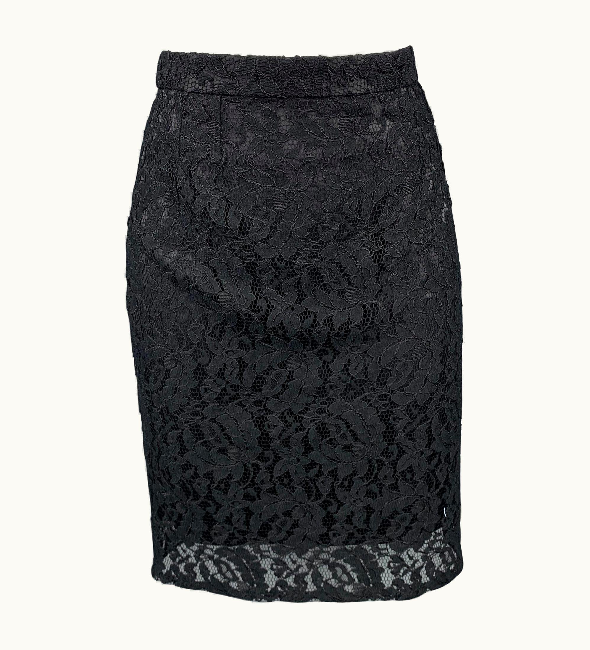 Dolce & Gabbana Dolce & Gabbana Black Lace Pencil Skirt