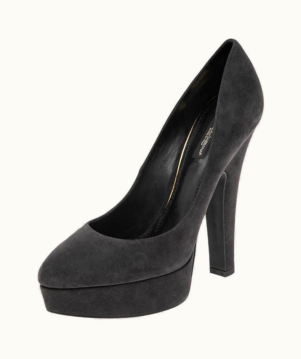 Dolce & Gabbana Dolce & Gabbana Grey Suede Platform Pumps