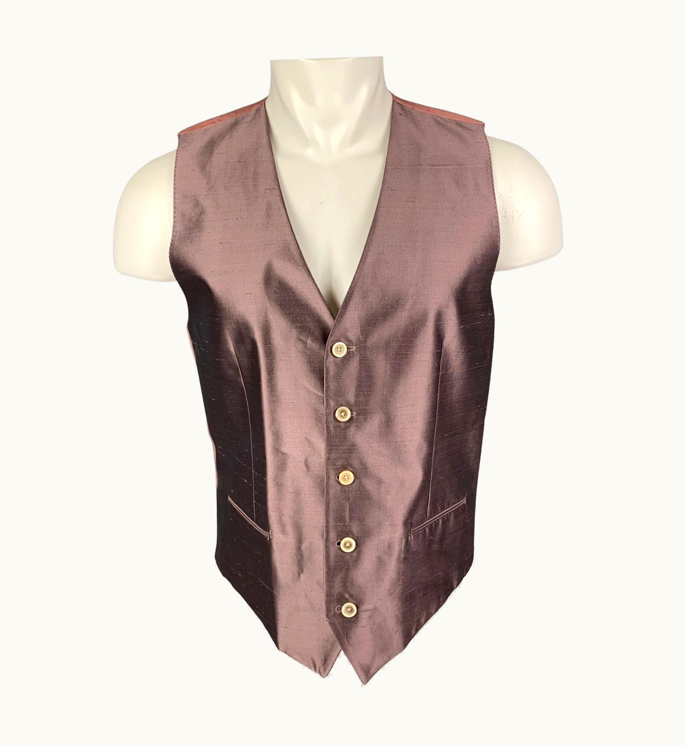 Dolce & Gabbana Dolce & Gabbana Mauve Silk Buttoned Vest UZ0608610