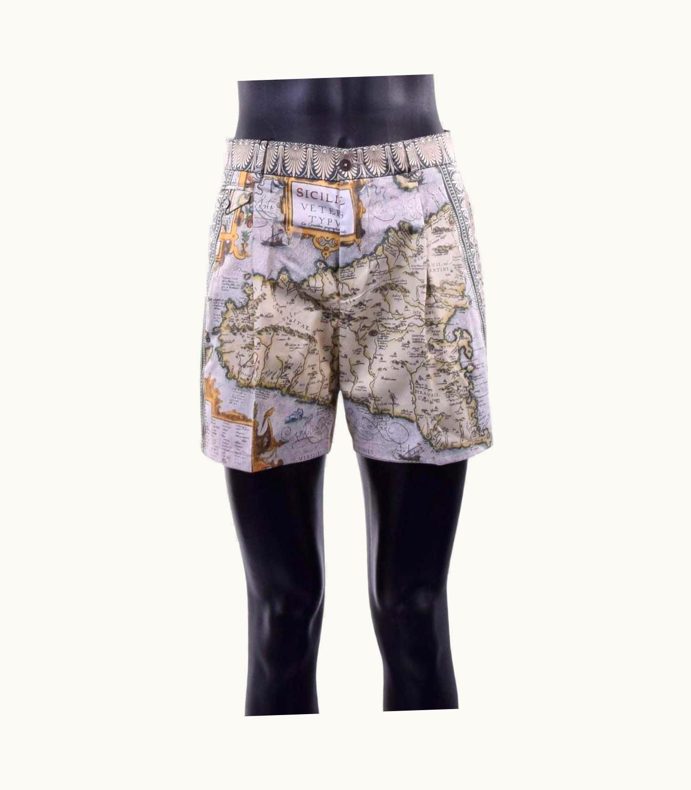 Dolce & Gabbana Dolce & Gabbana - Sicily Map Printed Shorts Beige UZ0608611
