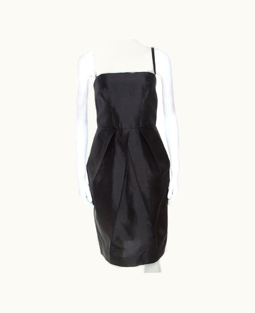 Dolce & Gabbana Dolce & Gabbana Black Taffeta Sleeveless Short Dress