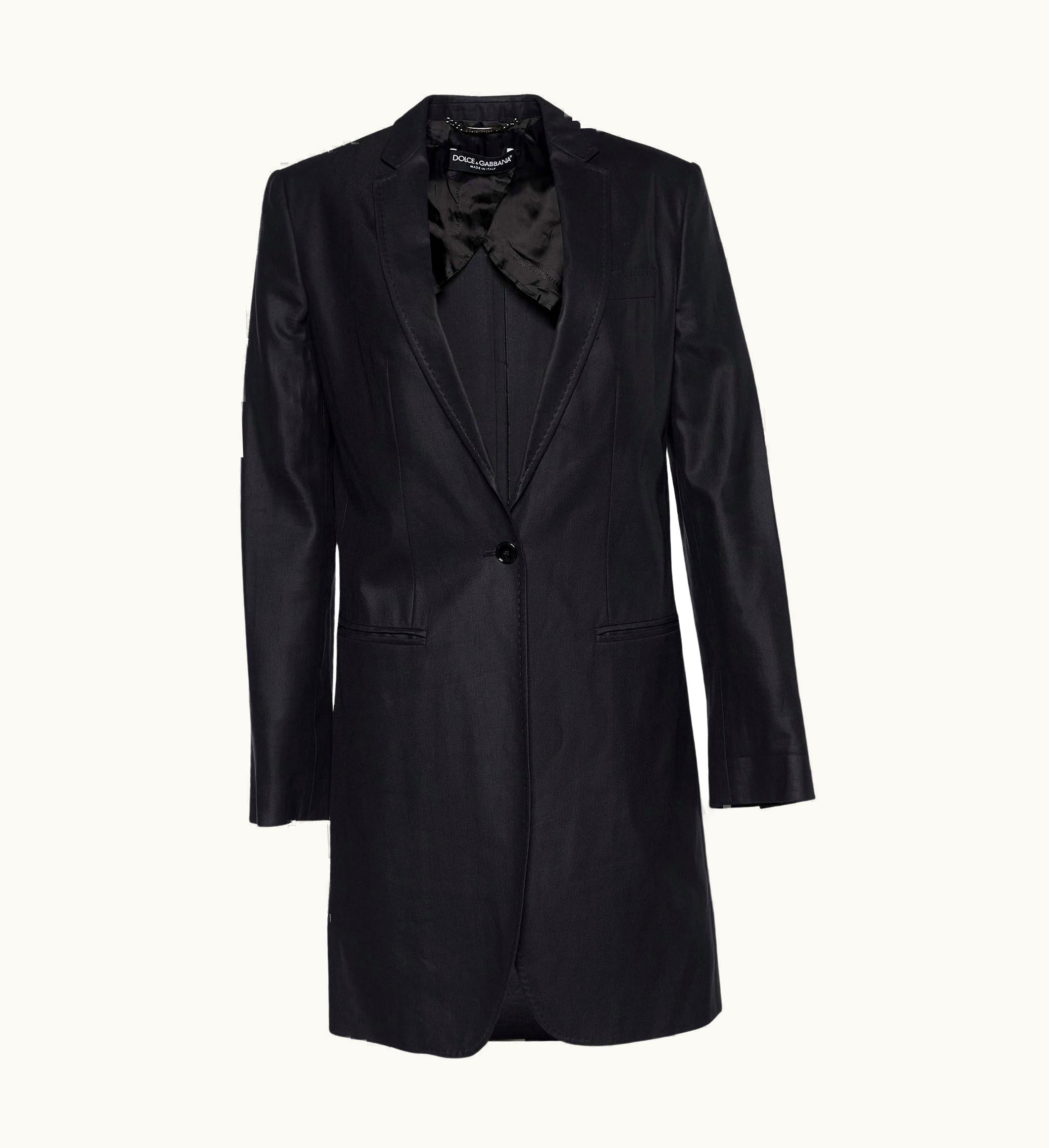 Dolce & Gabbana Dolce & Gabbana Black Cotton Mid Length Coat