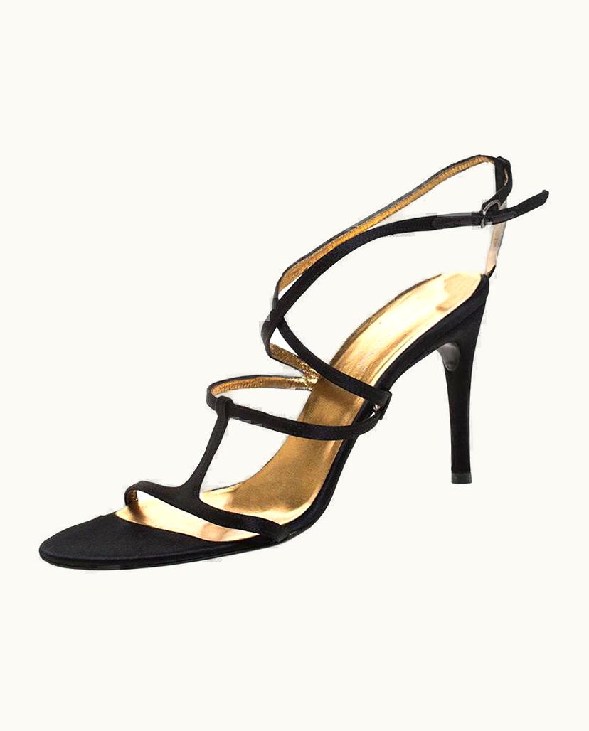 Dolce & Gabbana Dolce & Gabbana Black Satin Strappy Sandals