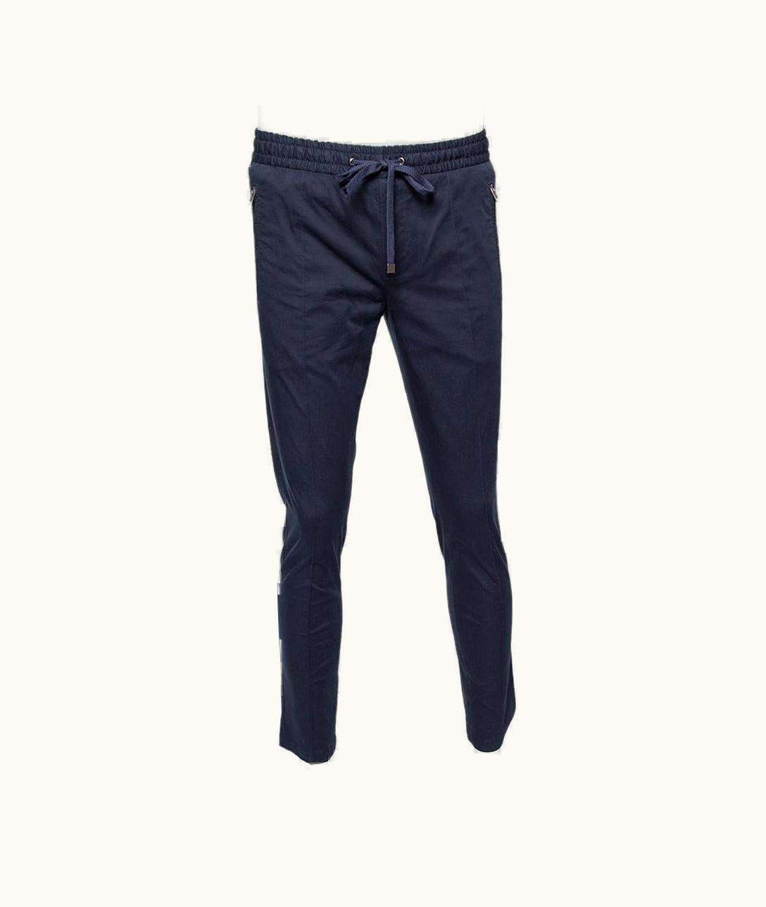 Dolce & Gabbana Dolce & Gabbana Navy Blue Cotton Track Pants