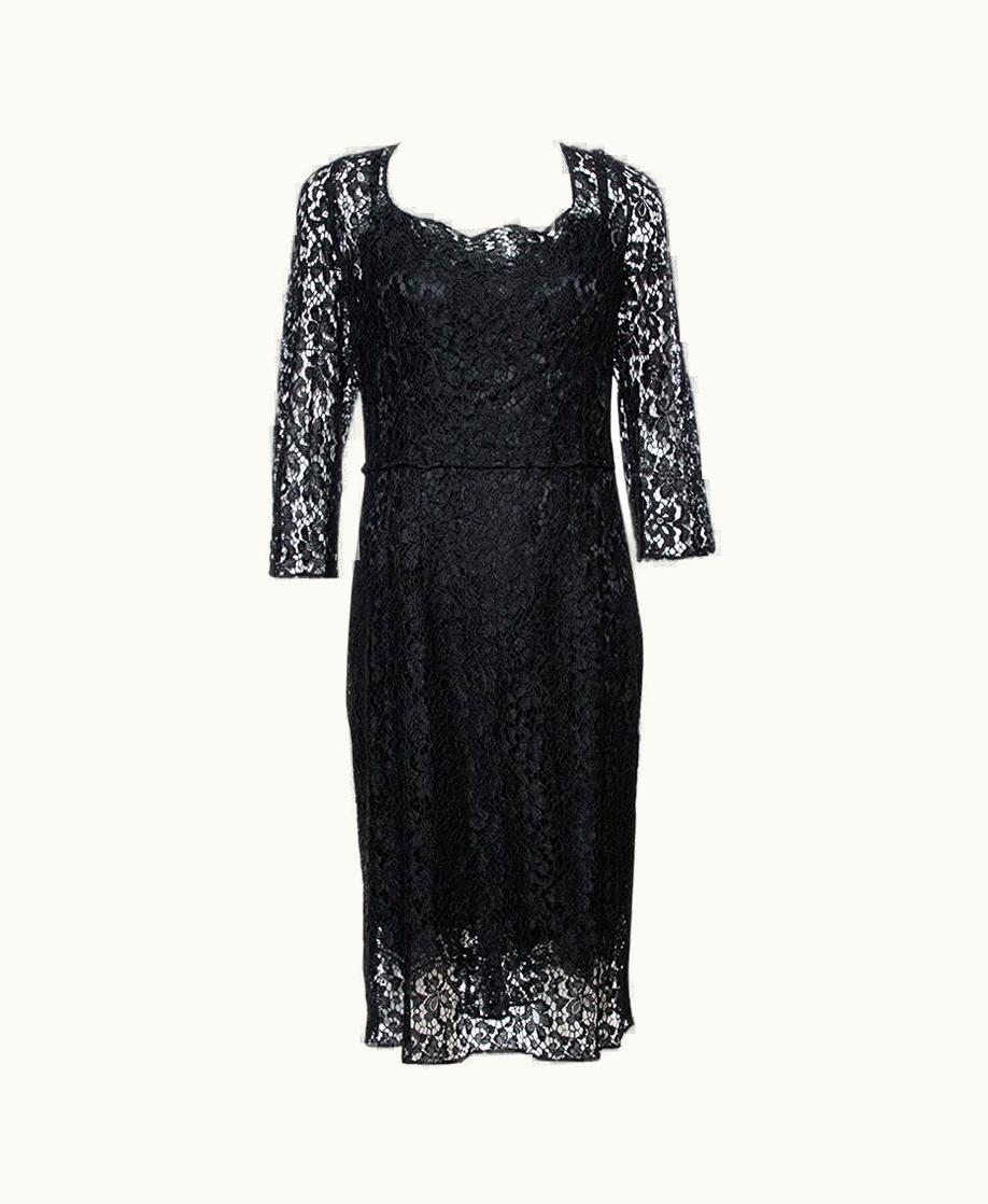 Dolce & Gabbana Dolce & Gabbana Black Floral Lace Sheath Dress