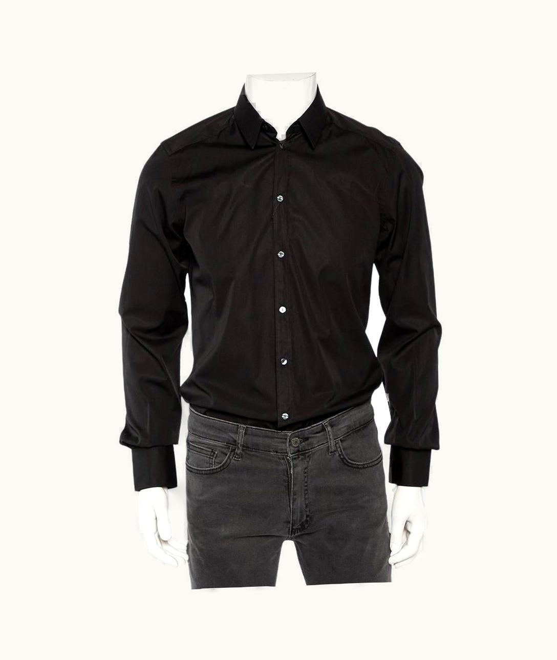 Dolce & Gabbana Dolce & Gabbana Black Cotton Front Button Shirt