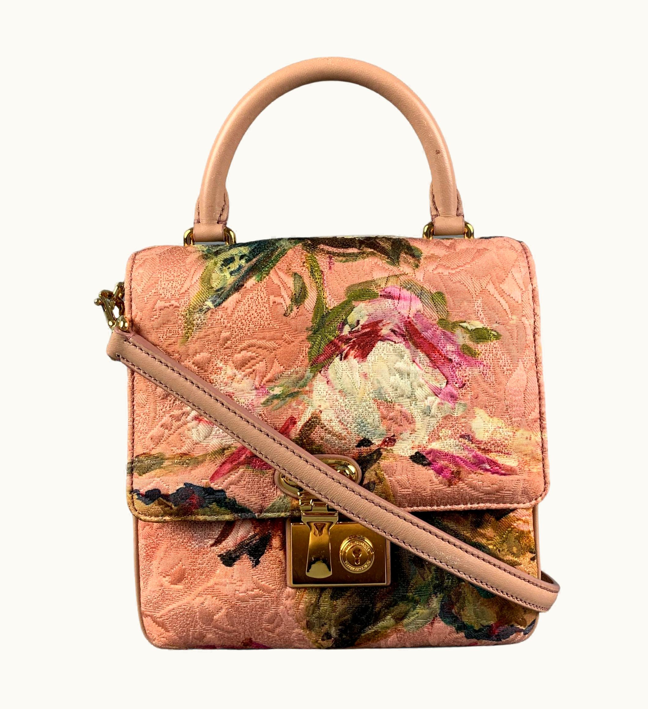Dolce & Gabbana Dolce & Gabbana Pink Floral Jacquard Cross Body Handbag