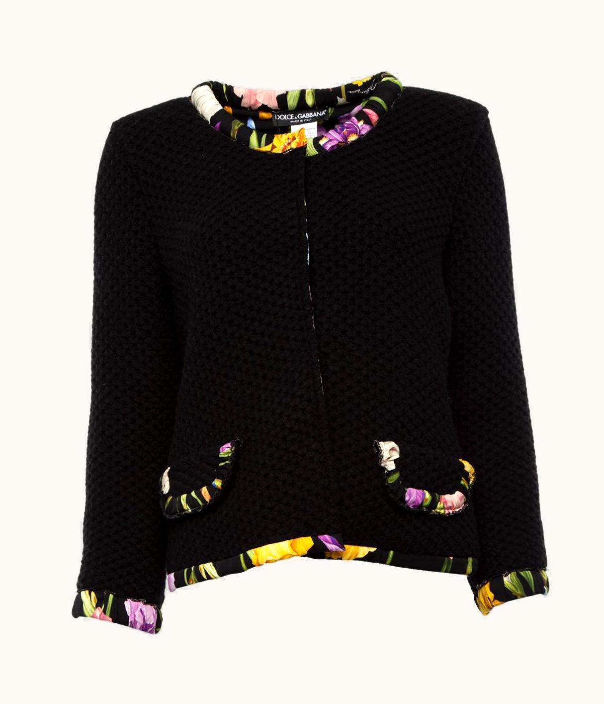 Dolce & Gabbana Dolce & Gabbana Women' Wool Floral Print Trim Jacket