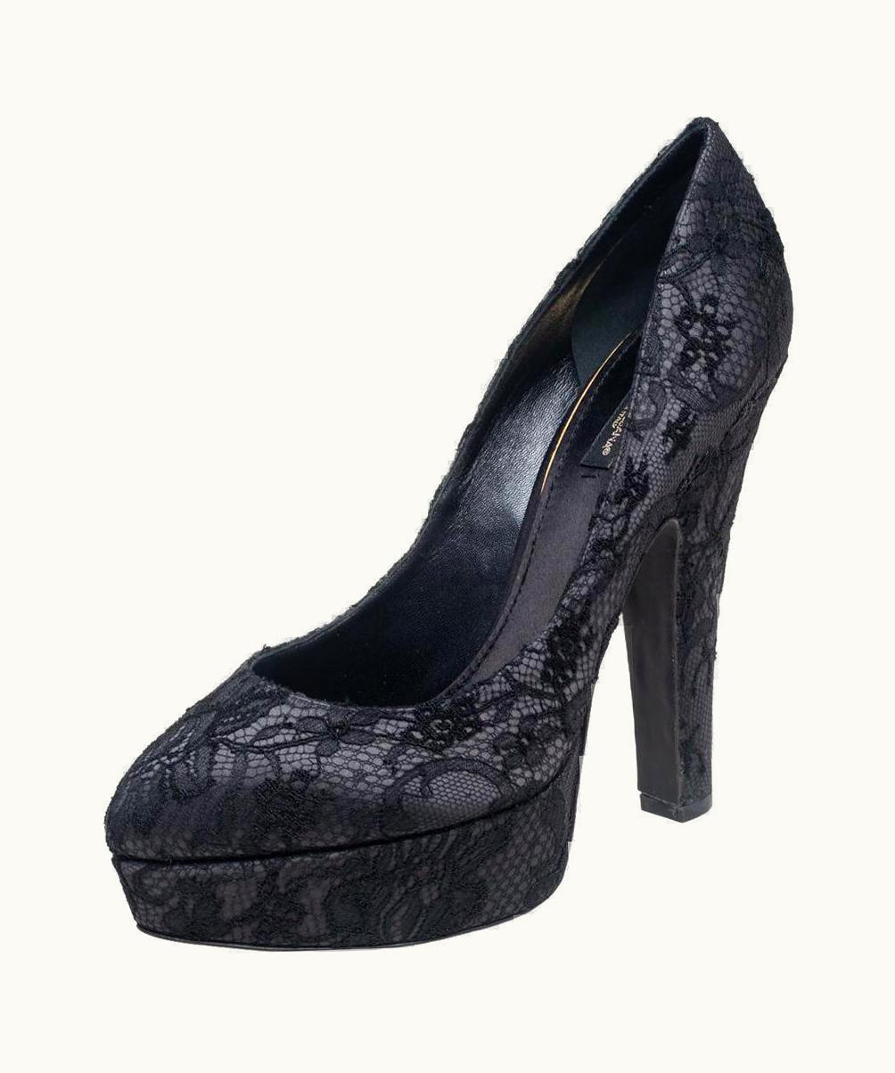 Dolce & Gabbana Dolce & Gabbana Black Lace Platform Pumps