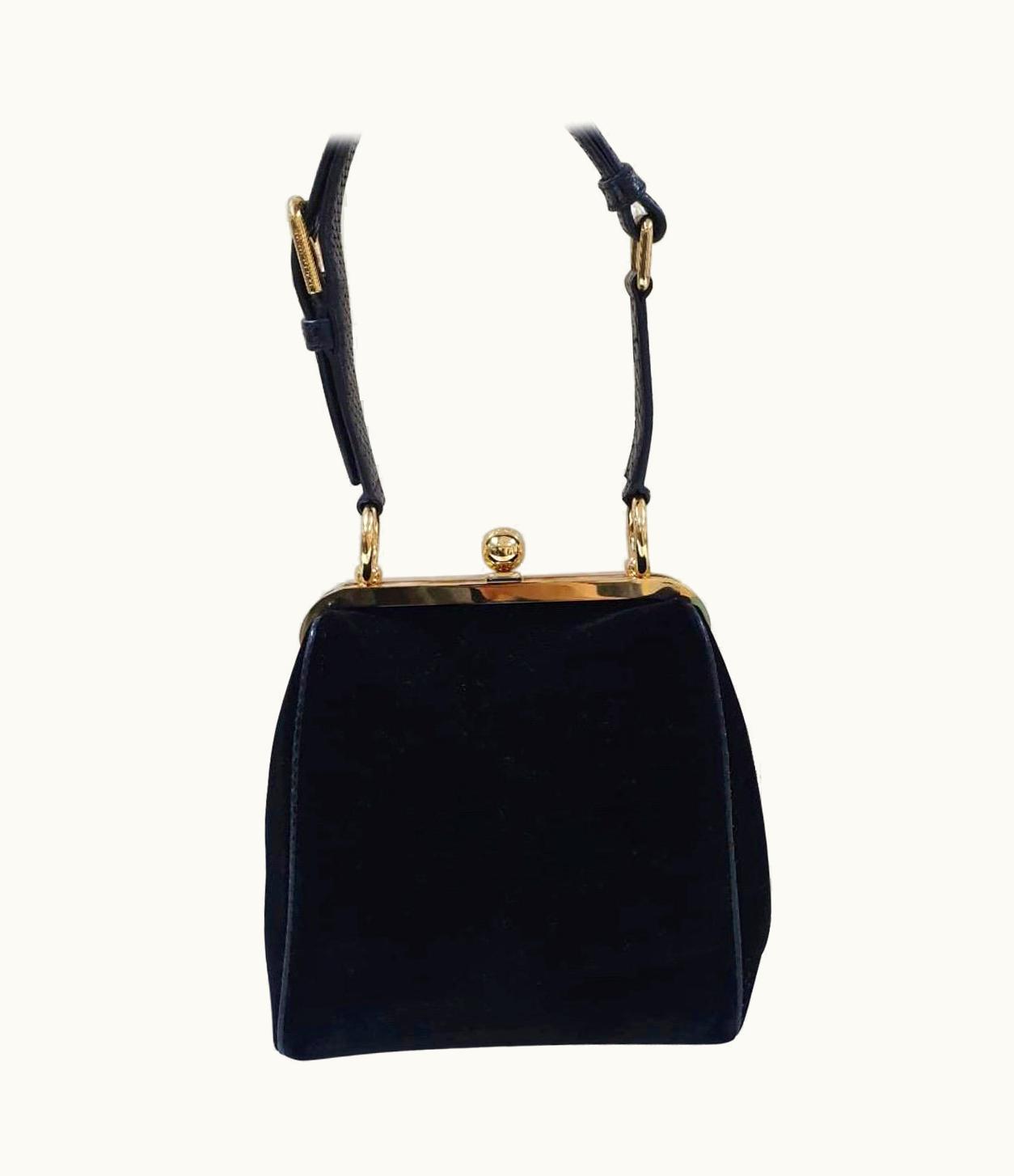 Dolce & Gabbana Dolce & Gabbana Black Agata Runway Velvet Python Bag