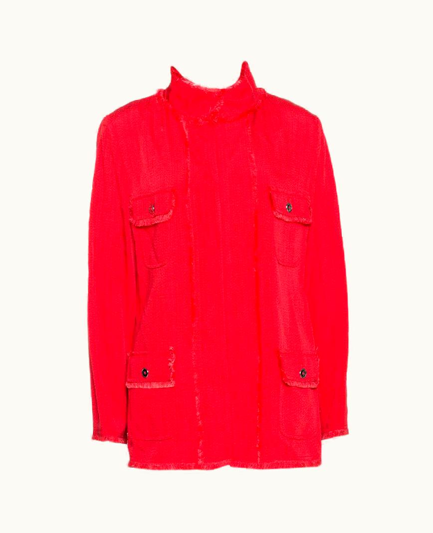 Dolce & Gabbana Dolce & Gabbana Red Fringed Button Front Jacket