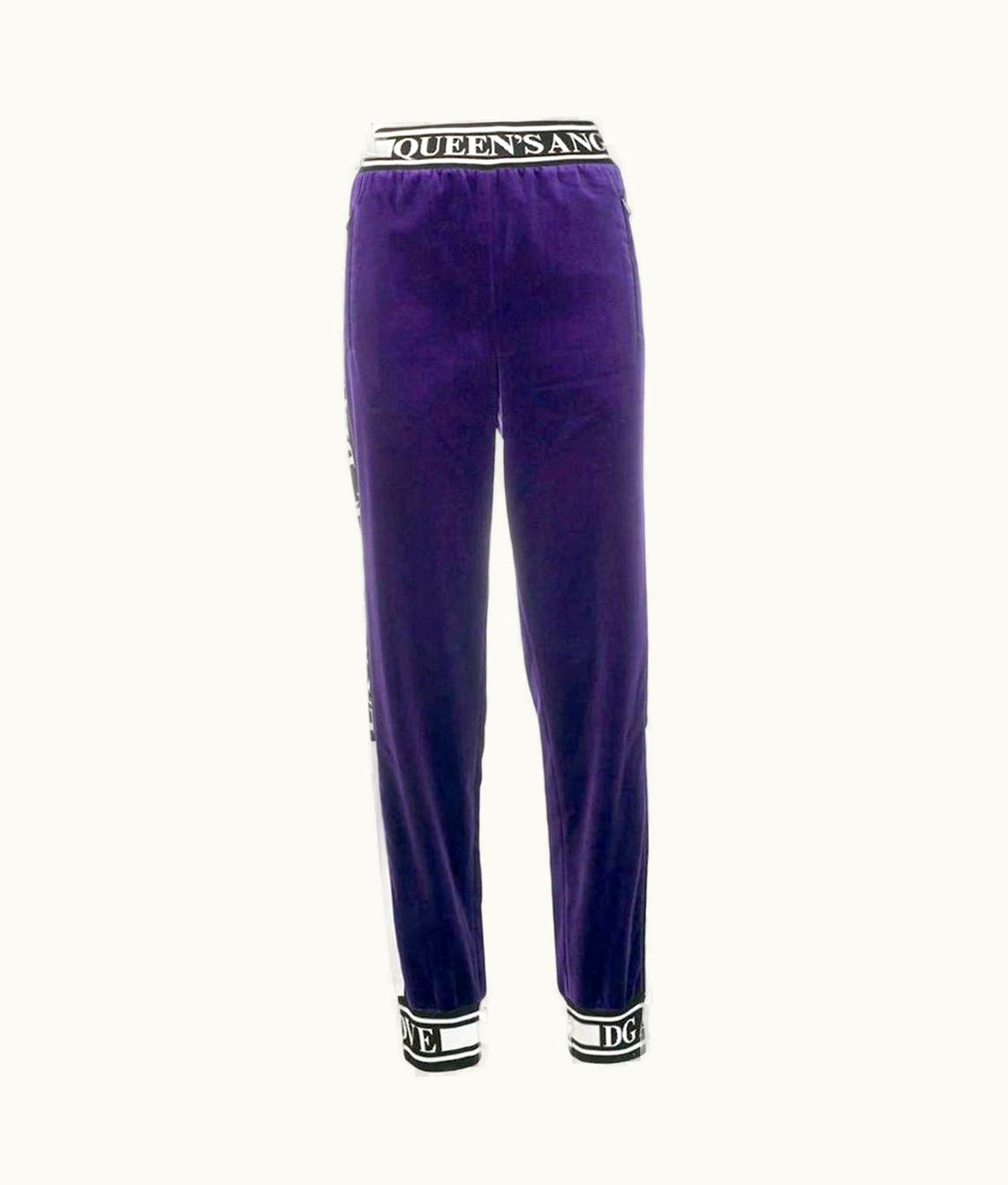 Dolce & Gabbana Dolce & Gabbana Purple Velvet Women Sweatpants Casual Trousers