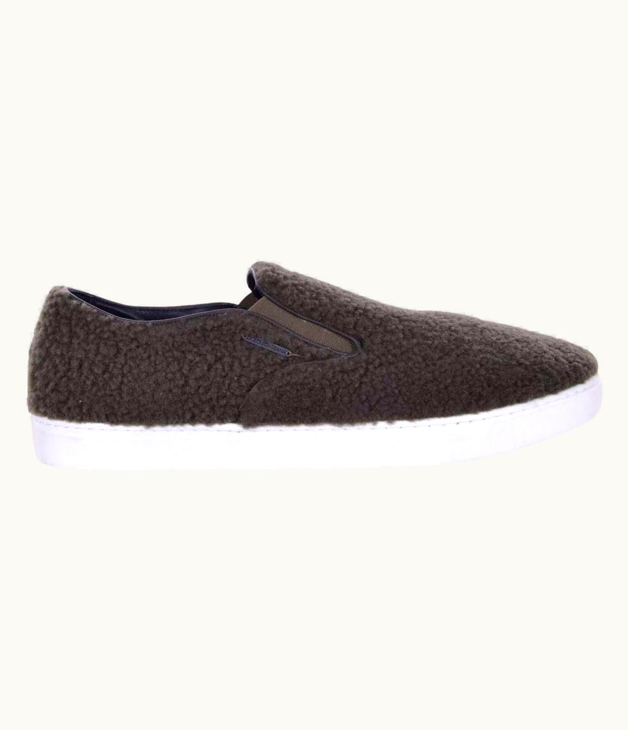 Dolce & Gabbana Dolce & Gabbana - Fur Slip-On Sneaker London Khaki