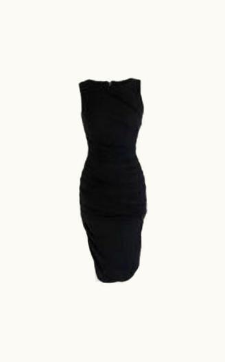 Dolce & Gabbana Dolce & Gabbana Black Wool Ruched Sleeveless Mini Dress UZ0608732