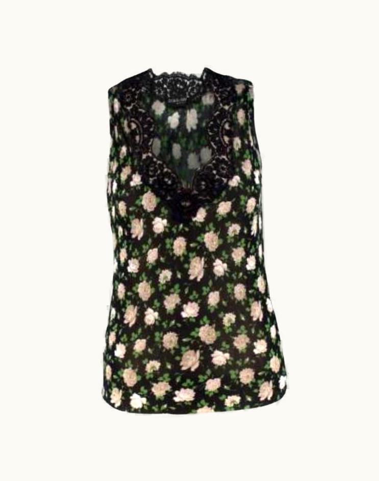 Dolce & Gabbana Dolce & Gabbana Floral Print Semi-sheer Knit Top