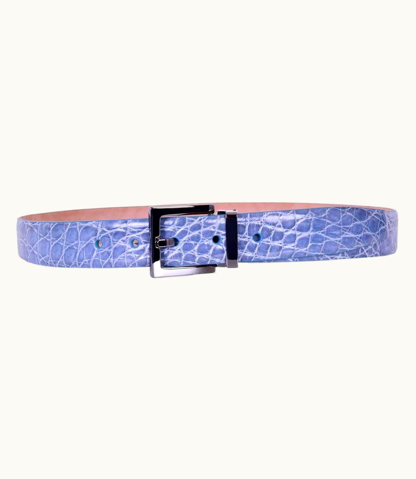 Dolce & Gabbana Dolce & Gabbana - Crocodile Leather Belt Light Blue