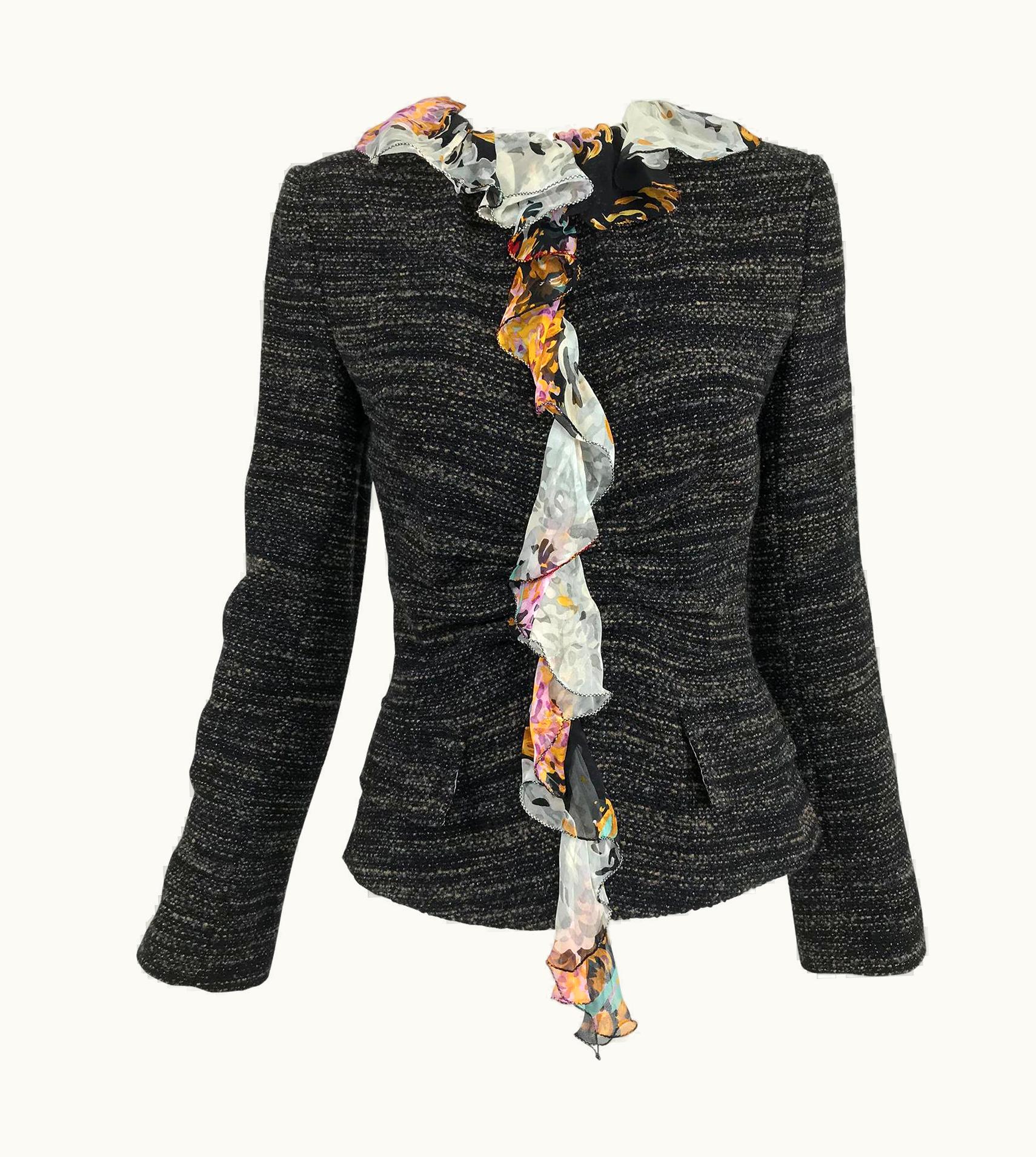 Dolce & Gabbana Dolce & Gabbana Tweed Jacket With Floral Silk Lining