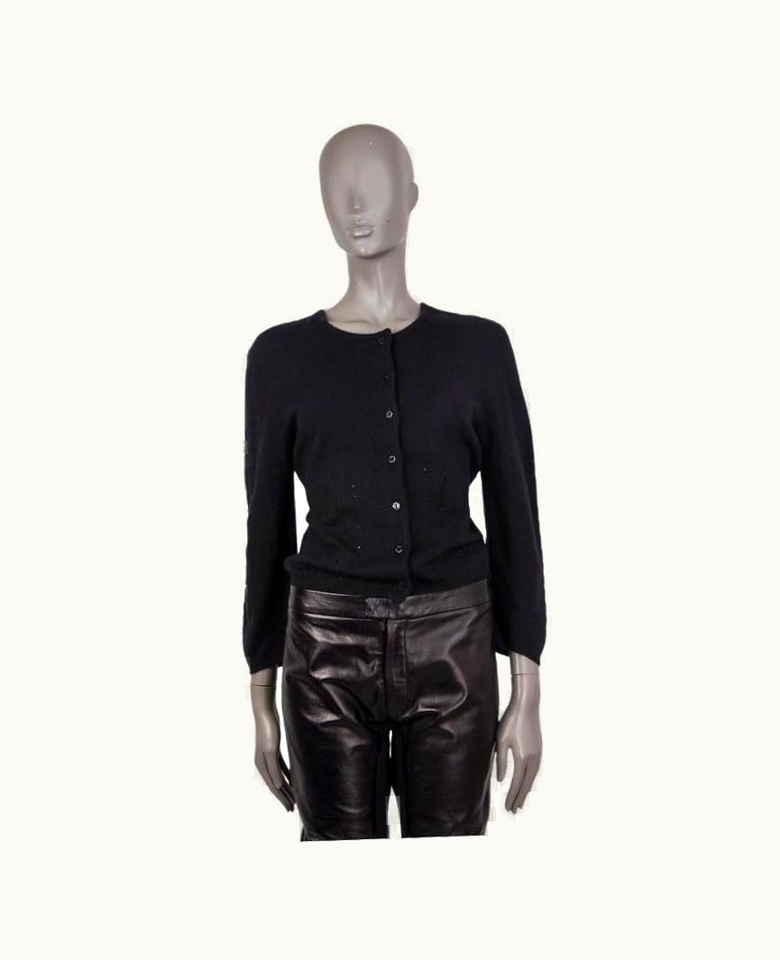 Dolce & Gabbana Dolce & Gabbana Black Cashmere Perforated Cardigan Sweater