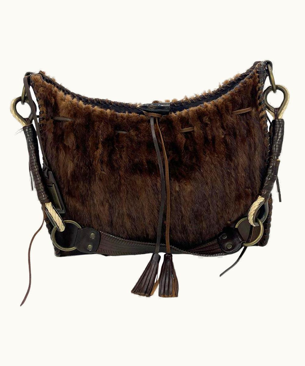 Dolce & Gabbana Dolce And Gabbana Brown Mink Fur Shoulder Bag