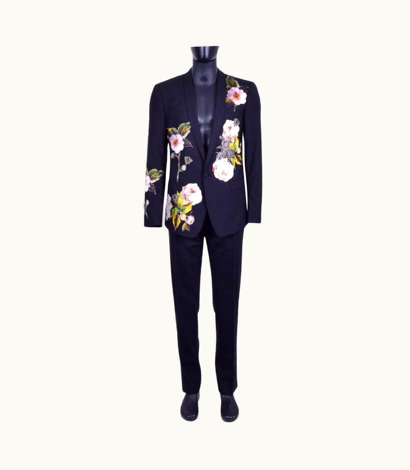Dolce & Gabbana Dolce & Gabbana - Gold Bees Embroidered Suit Black