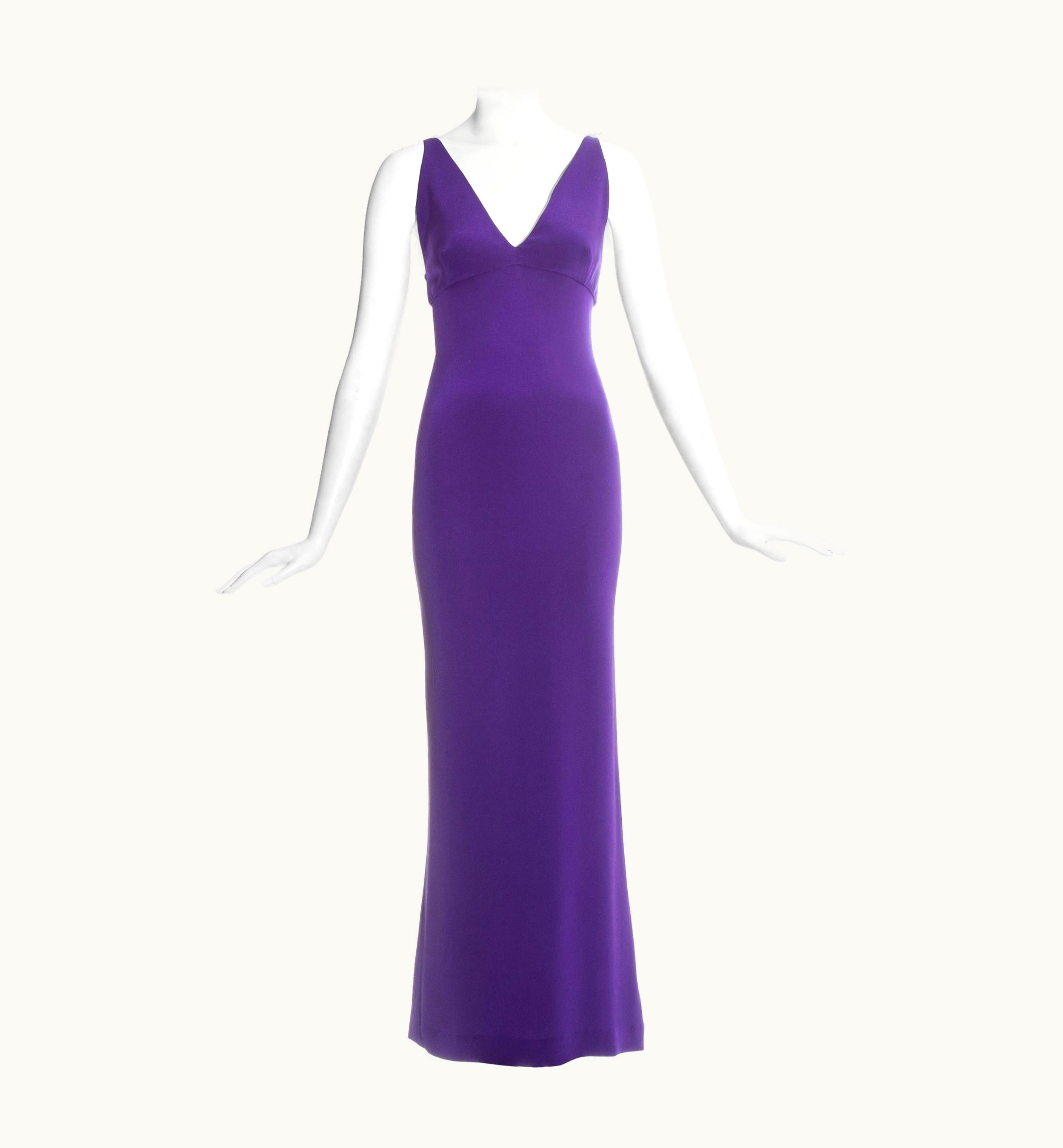 Dolce & Gabbana Dolce & Gabbana Purple Silk Evening Maxi Dress, C. 1990s