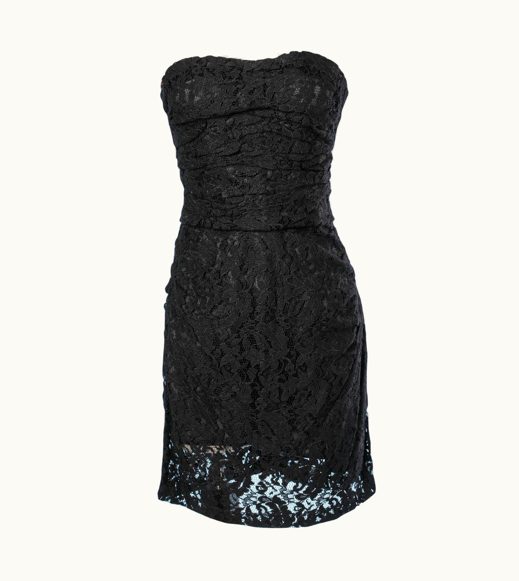 Dolce & Gabbana Mini Dress Bustier In Black Lace Dolce & Gabbana