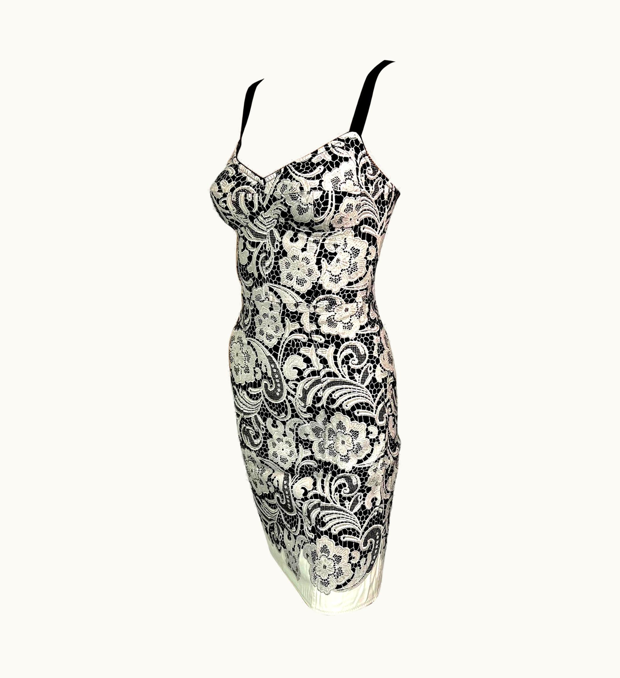 Dolce & Gabbana Dolce & Gabbana Unworn Lace Print Bustier Bodycon Mini Dress