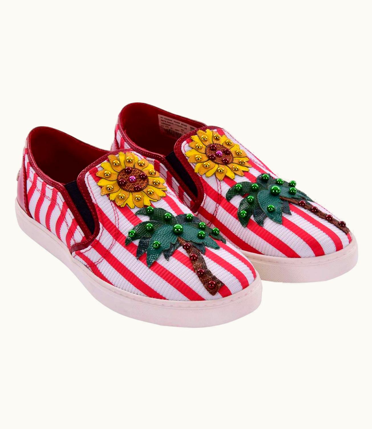 Dolce & Gabbana Dolce & Gabbana - Palm Tree Slip-On Sneaker London White