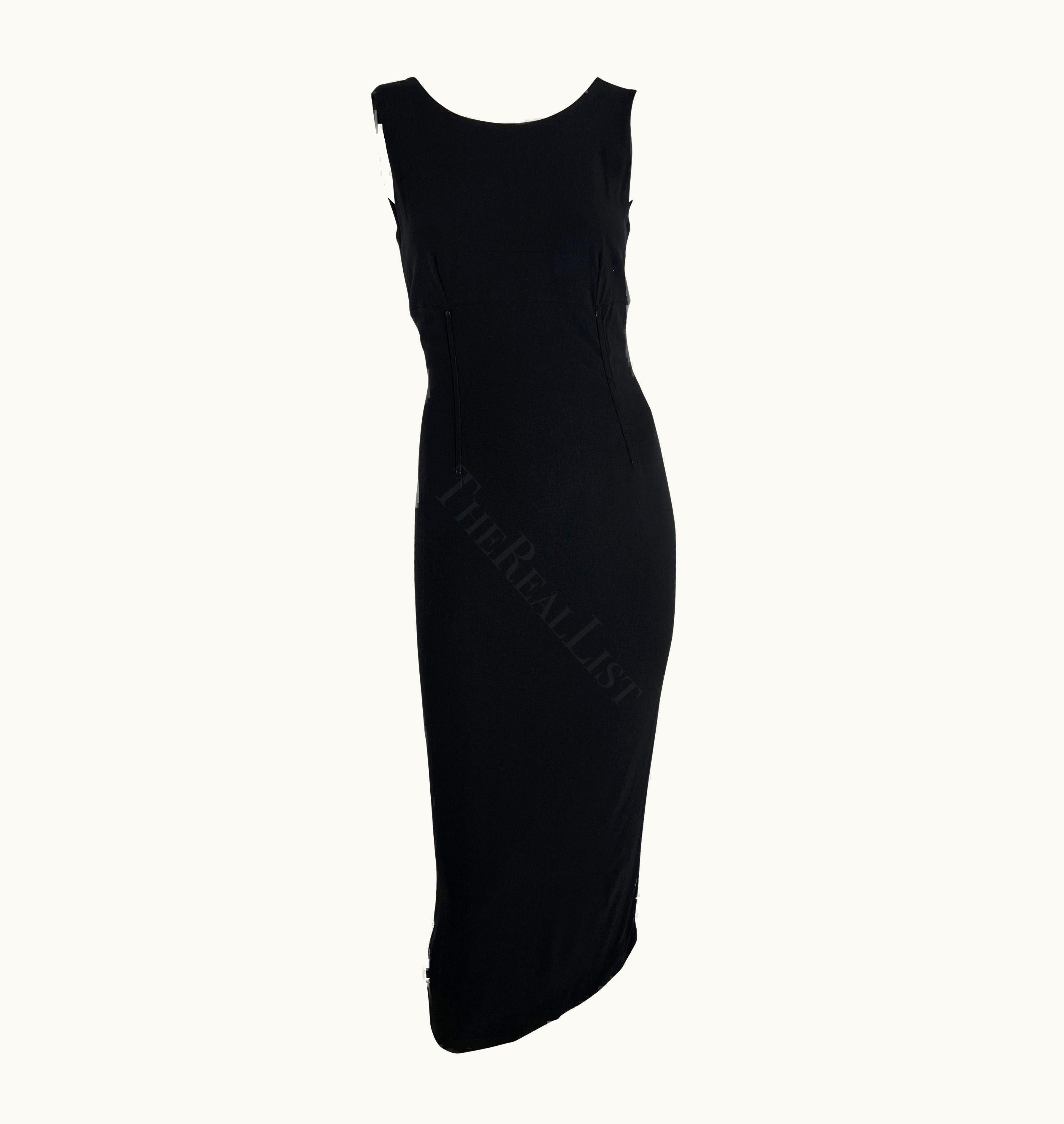 Dolce & Gabbana 1990s Dolce & Gabbana Black Corset Boned Sleeveless Midi Dress