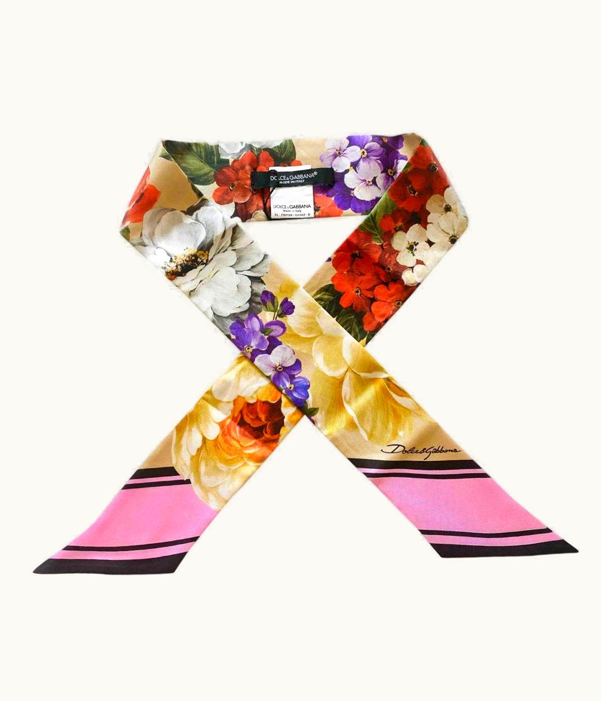 Dolce & Gabbana Dolce & Gabbana Hydrangea Peony Printed Scarf Head Scarf Necktie