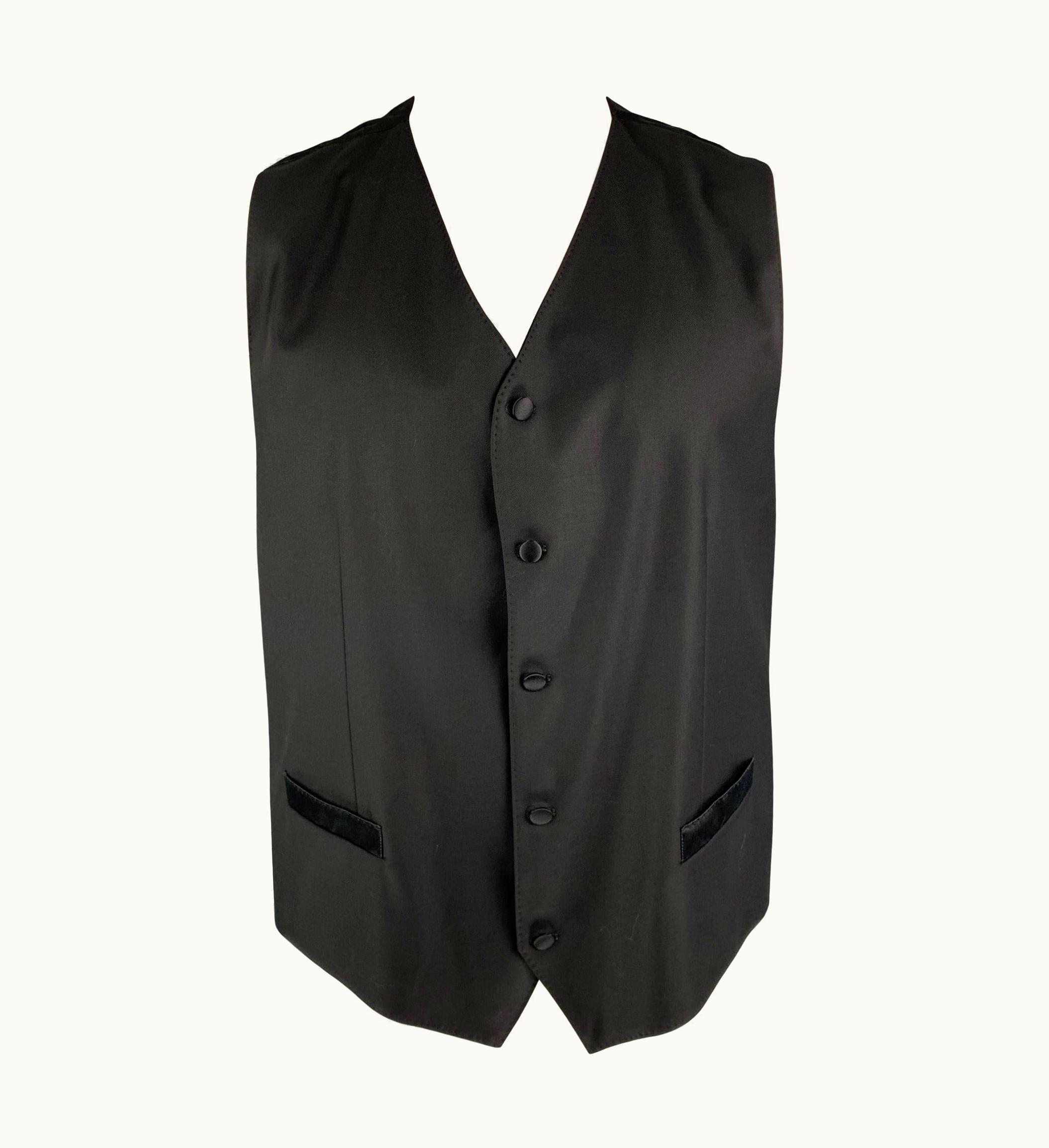Dolce & Gabbana Dolce & Gabbana 8 Black Wool Blend Buttoned Vest
