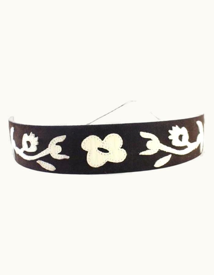 Dolce & Gabbana Dolce&Gabbana Brown Floral Suede Waist 13mr0226 Belt