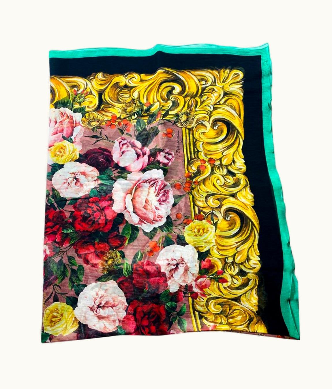 Dolce & Gabbana Dolce & Gabbana Floral Baroque Silk Multicolour Women Scarf Wrap