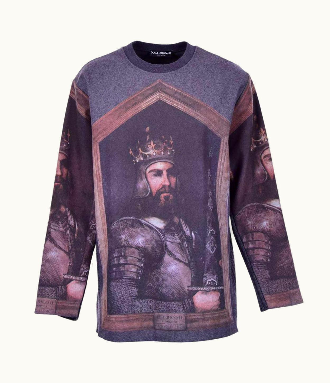 Dolce & Gabbana Dolce & Gabbana - Knight King Virgin Wool Sweater Gray UZ0608993