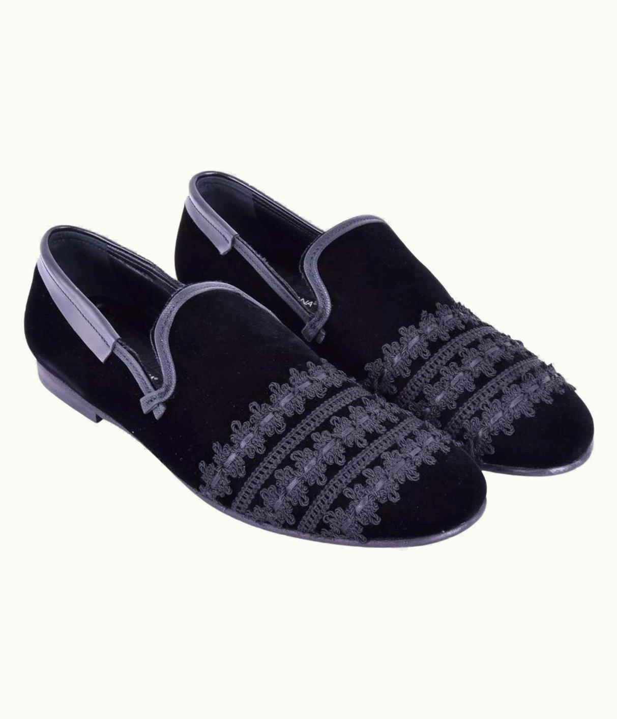 Dolce & Gabbana - Velvet Loafer Amalfi With Embroidery UZ0609002