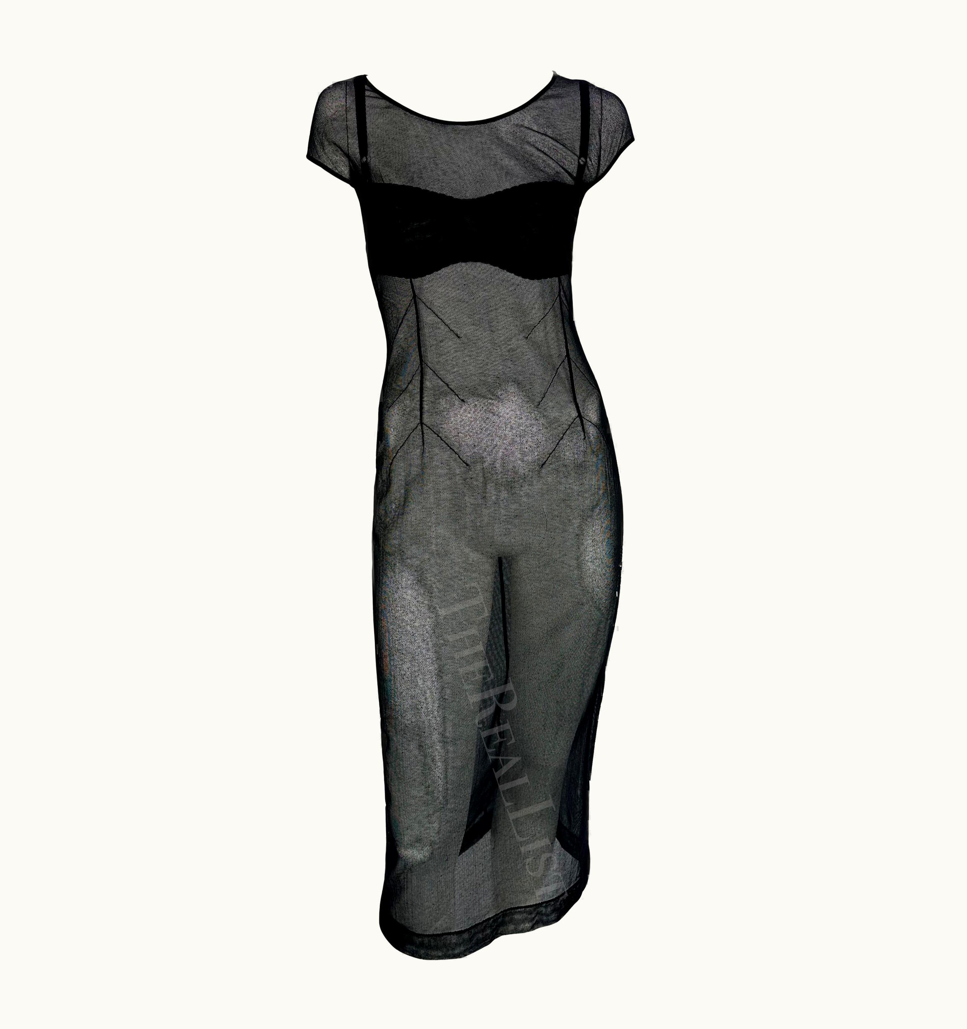 Dolce & Gabbana 1990s Dolce & Gabbana Sheer Black Mesh Dress Bra Set