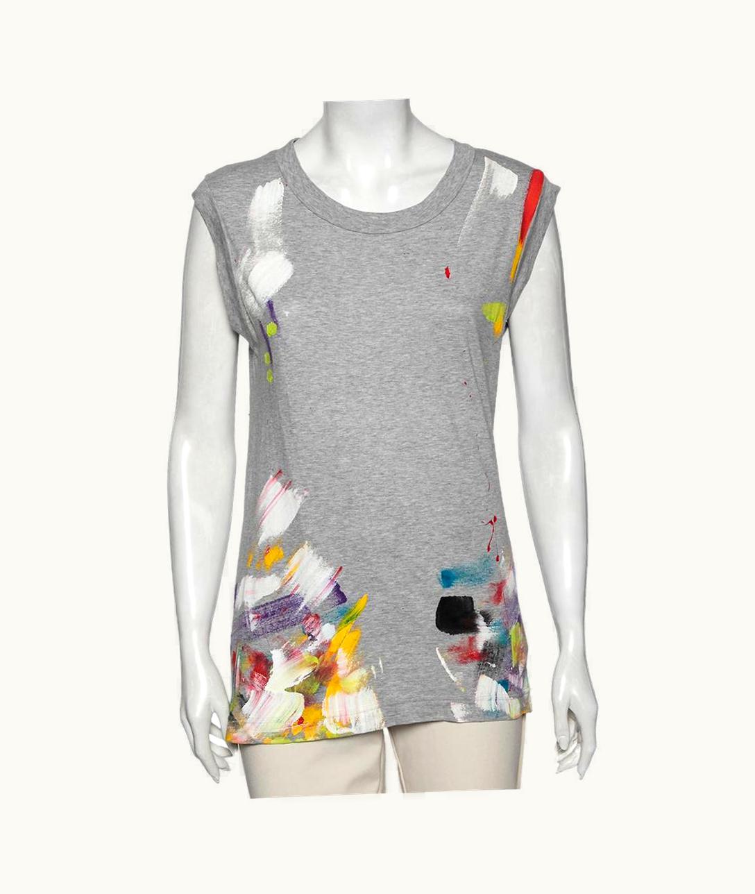 Dolce & Gabbana Dolce & Gabbana Grey Limited Edition Hand Painted Top